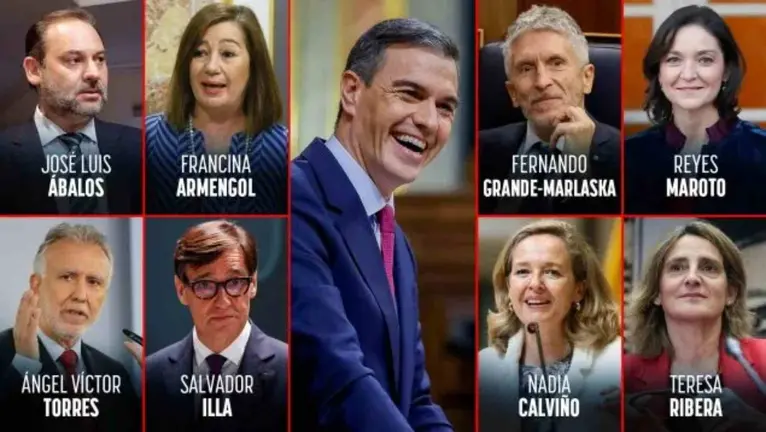 S&aacute;nchez y sus altos cargos se&ntilde;alados en el caso Koldo.