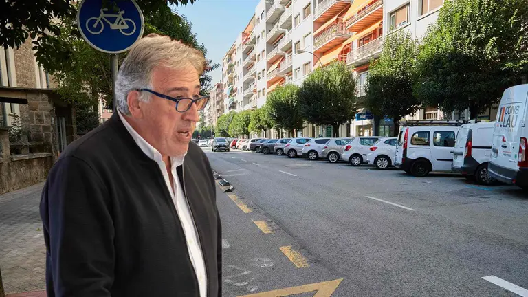 Fotomontaje de Asir&oacute;n sobre una imagen de la calle Abejeras de Pamplona.