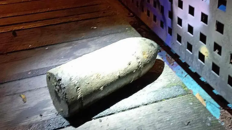 Ob&uacute;s de la Guerra Civil hallado en el r&iacute;o Arga a su paso por Pamplona. POLIC&Iacute;A NACIONAL