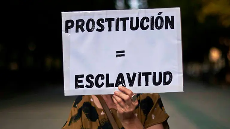 Protesta en Pamplona por la abolici&oacute;n de la prostituci&oacute;n. PABLO LASAOSA