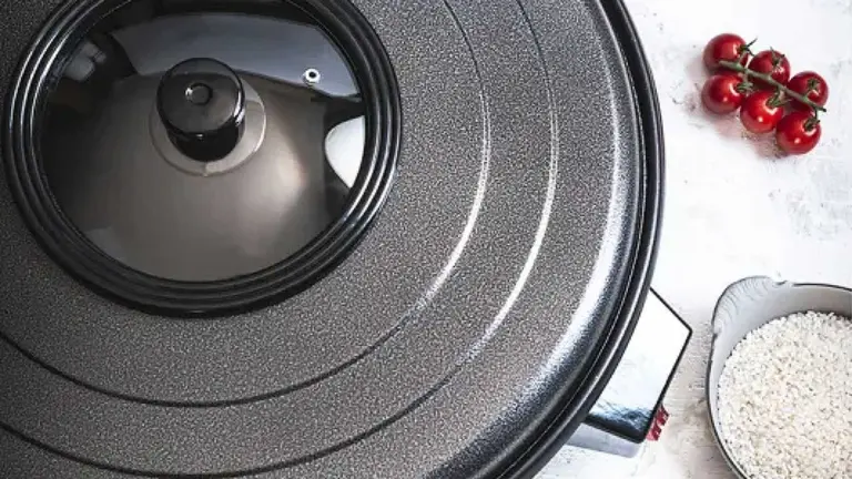 La paellera eléctrica de la empresa navarra Jata que es la elegida por Karlos Arguiñano para cocinar sus arroces. CEDIDA