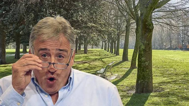 Imagen de Asir&oacute;n sobre una fotograf&iacute;a de una zona verde en Pamplona.