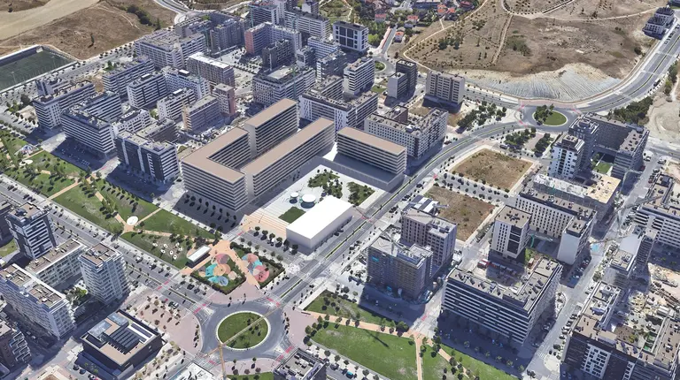 Vista aérea del barrio de Lezkairu de Pamplona. AYUNTAMIENTO DE PAMPLONA