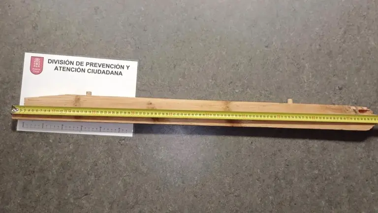 Palo intervenido tras una pelea entre dos grupos de j&oacute;venes en el parque de la Taconera en Pamplona. POLIC&Iacute;A FORAL