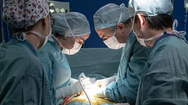 Profesionales de la Cl&iacute;nica Universidad de Navarra, durante una intervenci&oacute;n quir&uacute;rgica. CL&Iacute;NICA UNIVERSIDAD DE NAVARRA