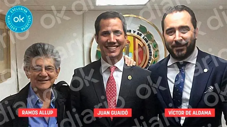 Ramos Allup, Juan Guaid&oacute; y V&iacute;ctor de Aldama juntos en una fotograf&iacute;a. OK DIARIO