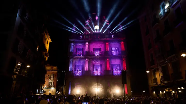 Encendido de las luces de Navidad de Pamplona 2024. PABLO LASAOSA