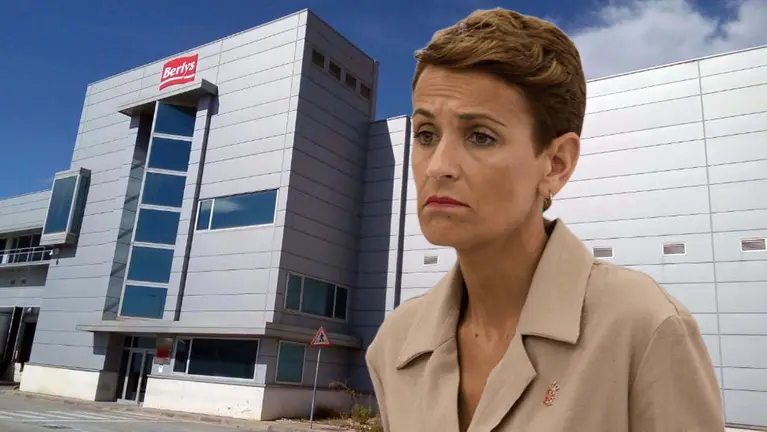 Fotomontaje de María Chivite sobre una imagen de la empresa Berlys.