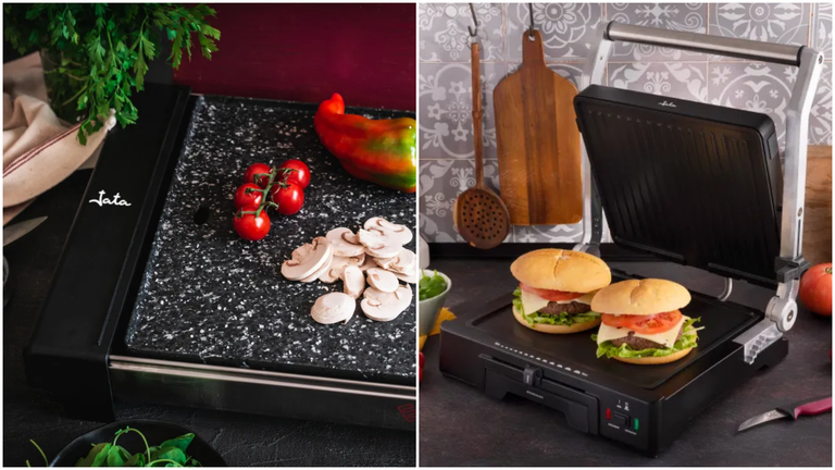 Imagen de la plancha de asar y el grill doble de Jata, dos opciones para regalar esta Navidad. CEDIDA