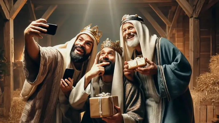 Fotorama de la felicitación navideña de Aldabea generada por inteligencia artificial. CEDIDA