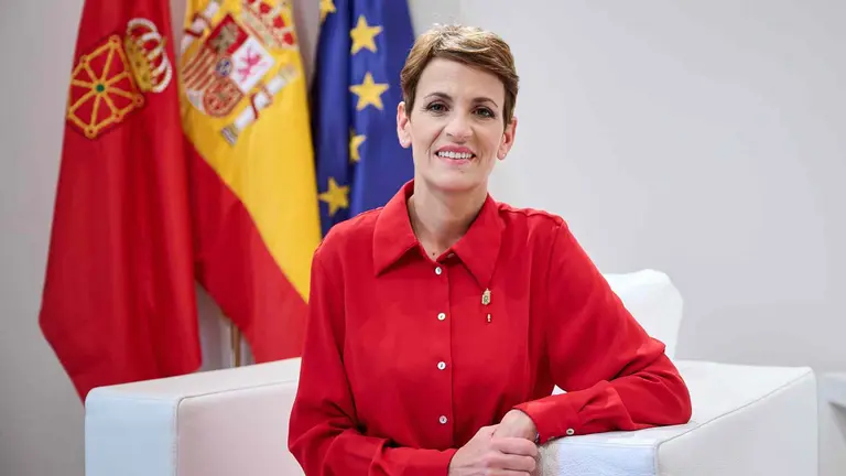 Mar&iacute;a Chivite en la foto servida por el Gobierno de Navarra para ilustrar su mensaje de fin de a&ntilde;o.