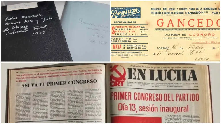 Varios de los efectos donados al Archivo Contempor&aacute;neo de Navarra. GOBIERNO DE NAVARRA