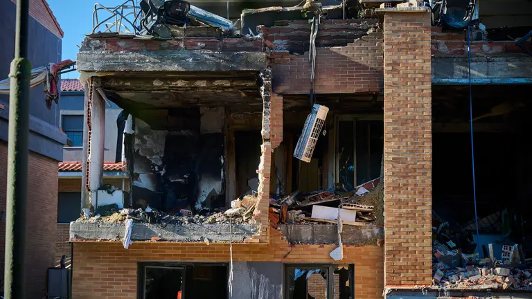 Día después de que sucediera una explosión en una vivienda en la calle Concejo de Zabalegui de Noáin. PABLO LASAOSA