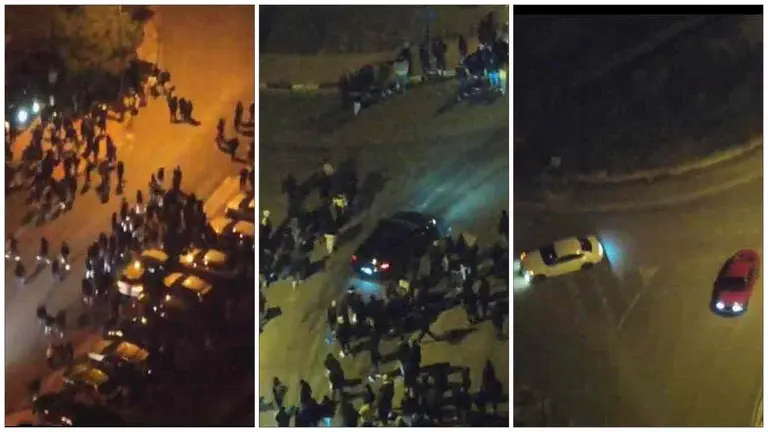 Tres fotogramas del video sobre carreras ilegales en Tudela grabado por la drones de la Policía Foral. POLICÍA FORAL