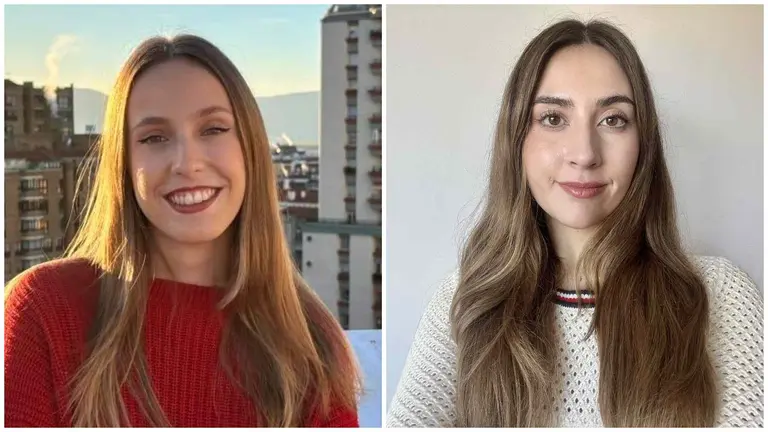 Laura Muro y Laura P&eacute;rez Agramonte, ganadoras de  la convocatoria de la alianza de universidades europea UNITA para premiar a los mejores trabajos de fin de estudios relacionados con ciudadan&iacute;a europea. UPNA