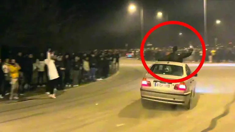 Concentraci&oacute;n ilegal de coches e identificados por conducci&oacute;n temeraria en Alfaro. GUARDIA CIVIL