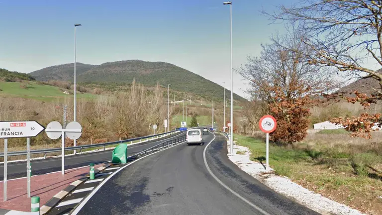 Carretera N-121-A a su paso entre Olave y Sorauren. GOOGLE MAPS