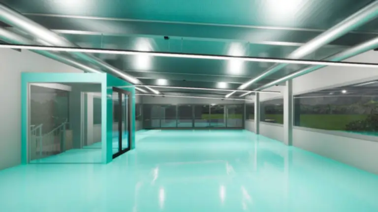 Recreación digital de cómo quedará la nueva sala de multiactidivdad de Fustiñana. CEDIDA