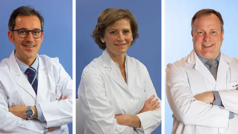 Los doctores Arredondo, Herráiz y Pastor, coordinador y especialistas –respectivamente- del Área de Cancer Gastrointestinal del Cancer Center Clínica Universidad de Navarra. CEDIDA