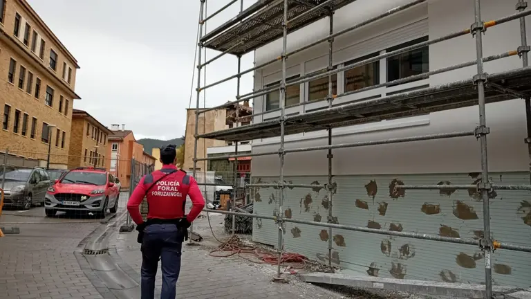 Accidente laboral mortal en Aoiz. POLICÍA FORAL