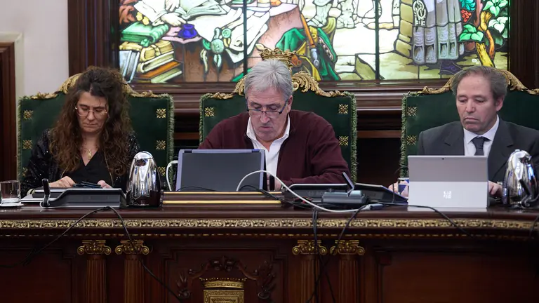 Joseba Asirón en el Pleno ordinario del Ayuntamiento de Pamplona, correspondiente al mes de abril de 2025. IÑIGO ALZUGARAY
