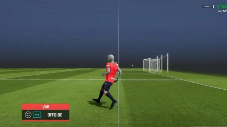 Imagen del fuera de juego que le ha costado a Osasuna la anulaci&oacute;n del gol de Lucas Torr&oacute;.