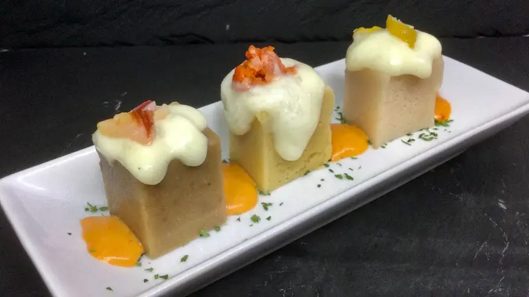 Imagen del pincho 'Bravas legumbres' de Sonia Zaratiegui Sagardoi. CEDIDA