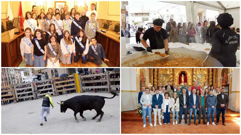 Corporación chiqui, fideuá, vacas y la romería a la Virgen del Yugo en las fiestas de la Juventud de Arguedas. AYUNTAMIENTO DE ARGUEDAS