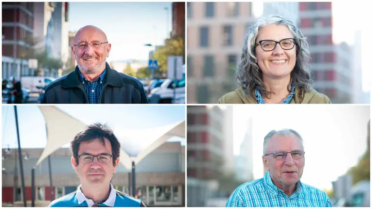 El presidente del Concejo de Artica, Antonio Antonio y los concejantes, Rosa Blanco, Iván Fernández, y Juan Martín Lacunza, de Vecinos por Artica. VECINOS POR ARTICA