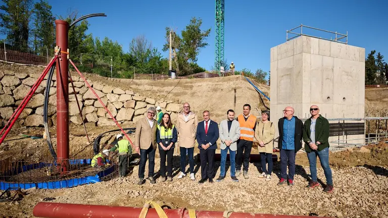 El consejero Chivite en la visita a las obras de la depuradora de Corella. - GOBIERNO DE NAVARRA