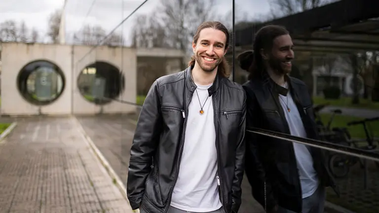 Josu Irisarri, investigador y profesor, fotografiado en la UPNA. CEDIDA