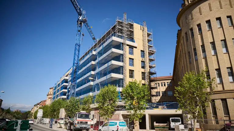 Obras de las viviendas de Maristas en Pamplona. PABLO LASAOSA