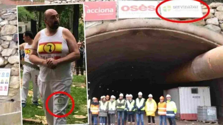 Koldo Garc&iacute;a, llevaba publicidad de una de las empresas adjudicatarias de los t&uacute;neles de Belate. OK DIARIO