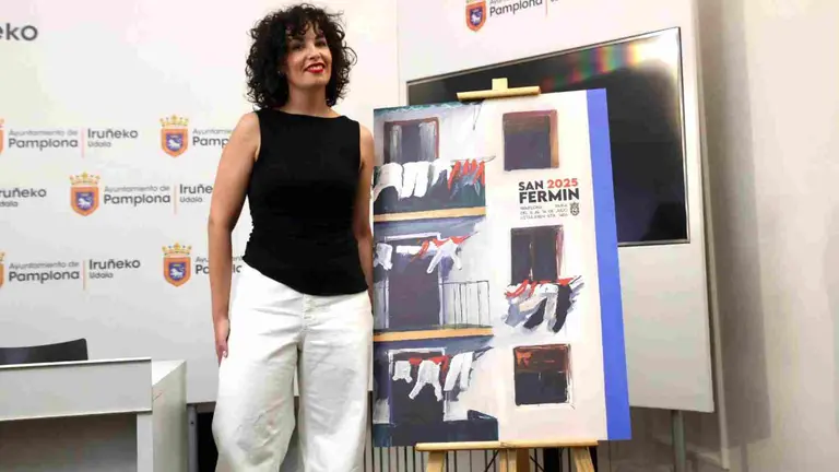 Sandra Nadal Vital es la autora del cartel anunciador de las fiestas de San Fermín 2025. ÍÑIGO AlZUGARAY