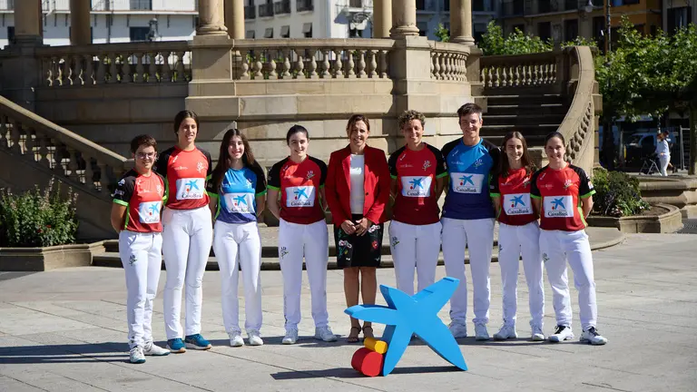 Presentación del campeonato de pelota a mano femenina 'Udara CaixaBank' 2025. IÑIGO ALZUGARAY