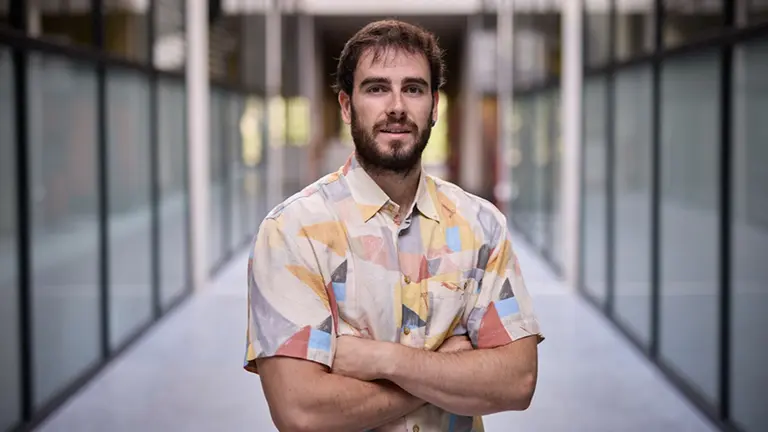 El matemático Rubén Medina Sabino, profesor de la UPNA, fotografiado en el campus de Arrosadia. UPNA