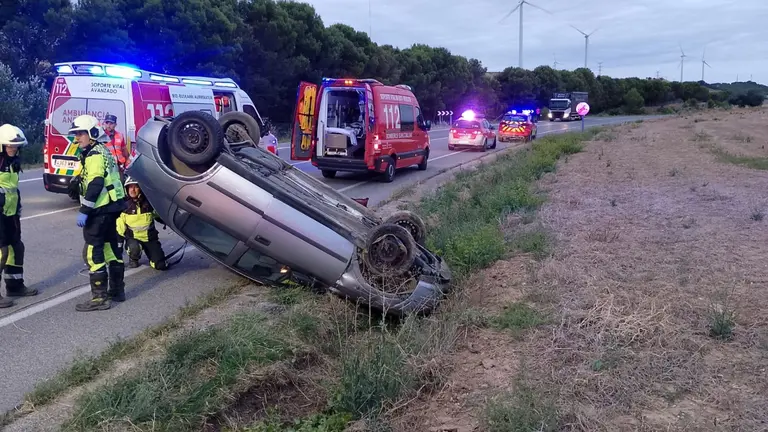 Accidente en Olite. BOMBEROS DE NAVARRA