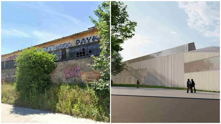 Nave abandonada en la calle Tajonar de Pamplona, junto a las intalaciones de la UPNA y que se convertir&aacute; en sede del Centro de Industrializaci&oacute;n y Rob&oacute;tica Aplicada a la Construcci&oacute;n y la Arquitectura.