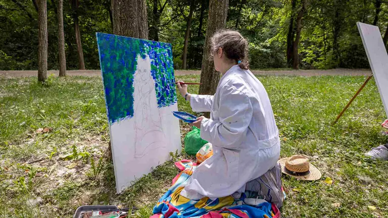 Concurso de pintura al aire libre organizado por la Mancomunidad de la Comarca de Pamplona.