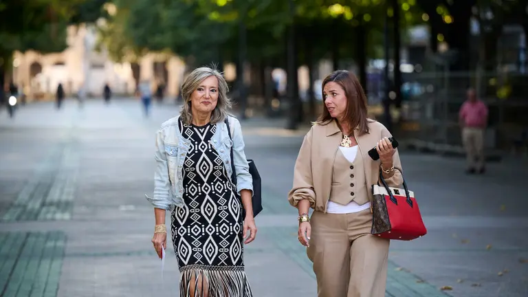 La presidenta de UPN, Cristina Ibarrola, ofrece declaraciones para valorar la actualidad política. PABLO LASAOSA