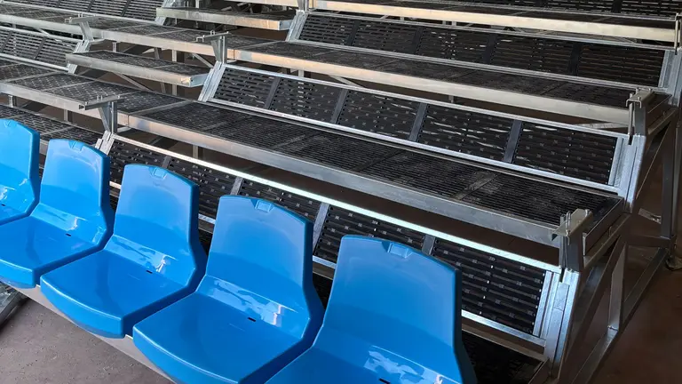 Imagen de las nuevas gradas modulares de Tudela. AYUNTAMIENTO DE TUDELA