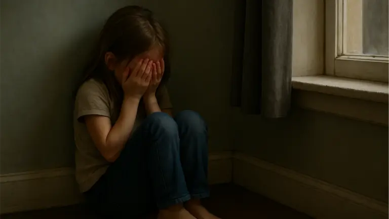 Imagen de una ni&ntilde;a llorando generada por IA.