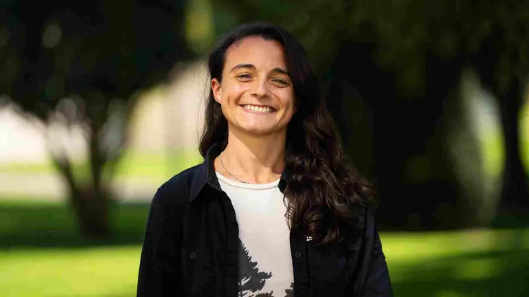 Laura Giambelluca en la UPNA, antes de partir hacia Riga a realizar el curso. UPNA