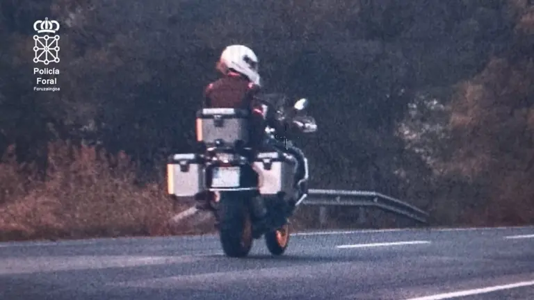 Imagen del radar que detect&oacute; al motorista en Navarra. POLIC&Iacute;A FORAL