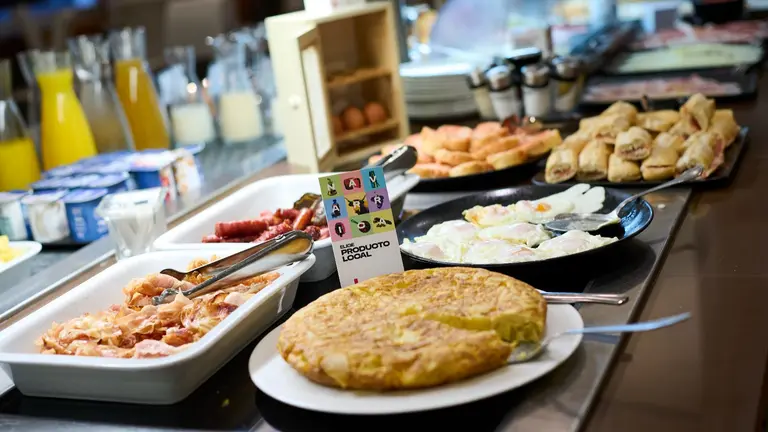 Imagen del desayuno de un hotel en Pamplona. CEDIDA
