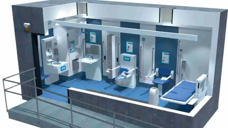 Modelo ba&ntilde;o adaptado que se instalar&aacute; en la antigua estaci&oacute;n de autobuses de Pamplona. AYUNTAMIENTO DE PAMPLONA