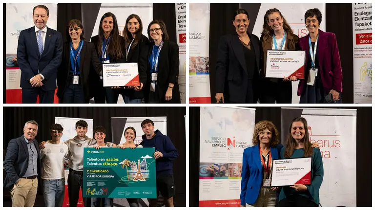 Imagen de los ganadores de los premios de la UPNA. UNIVERSIDAD P&Uacute;BLICA DE NAVARRA