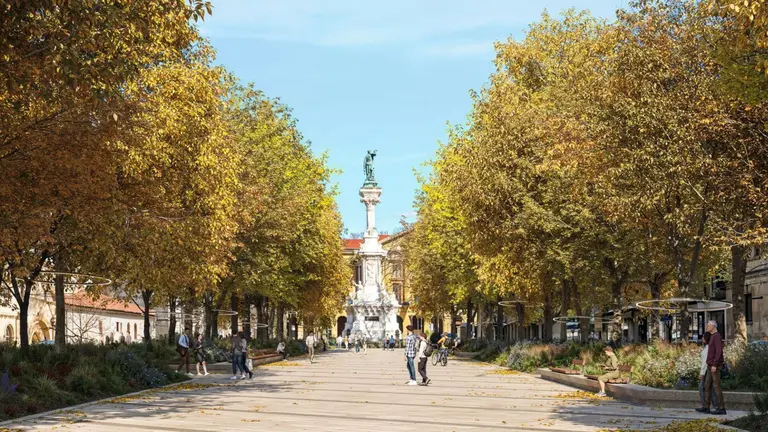 Recreaci&oacute;n de c&oacute;mo quedar&aacute; el nuevo paseo de sarasate. AYUNTAMIENTO DE PAMPLONA