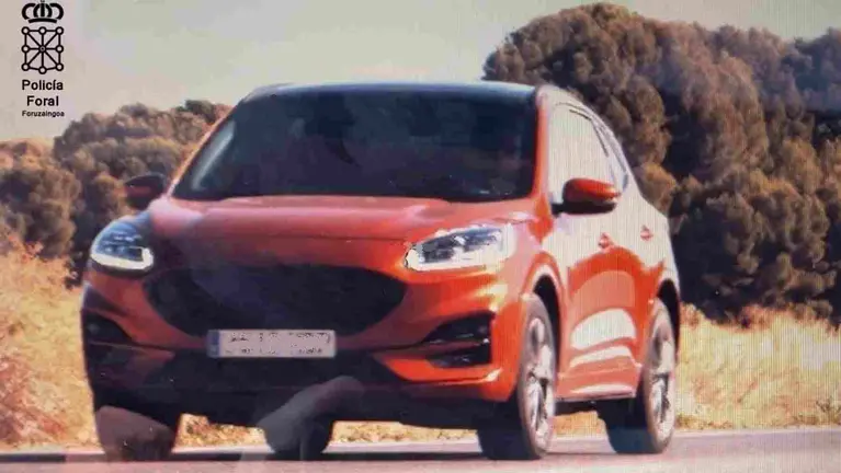 Imagen del Veh&iacute;culo captada por el radar en Navarra a 190 km/h. POLIC&Iacute;A FORAL