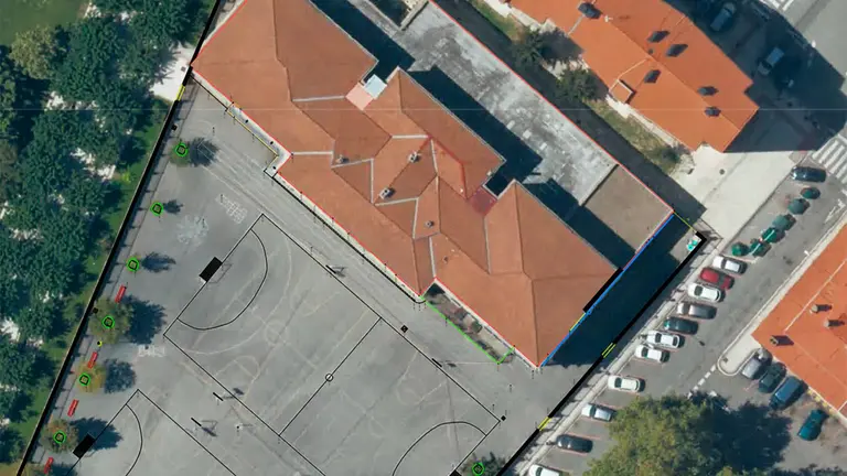 Recreaci&oacute;n de c&oacute;mo quedar&aacute; el patio del colegio Jos&eacute; Mar&iacute;a Huarte de Pamplona. AYUNTAMIENTO DE PAMPLONA